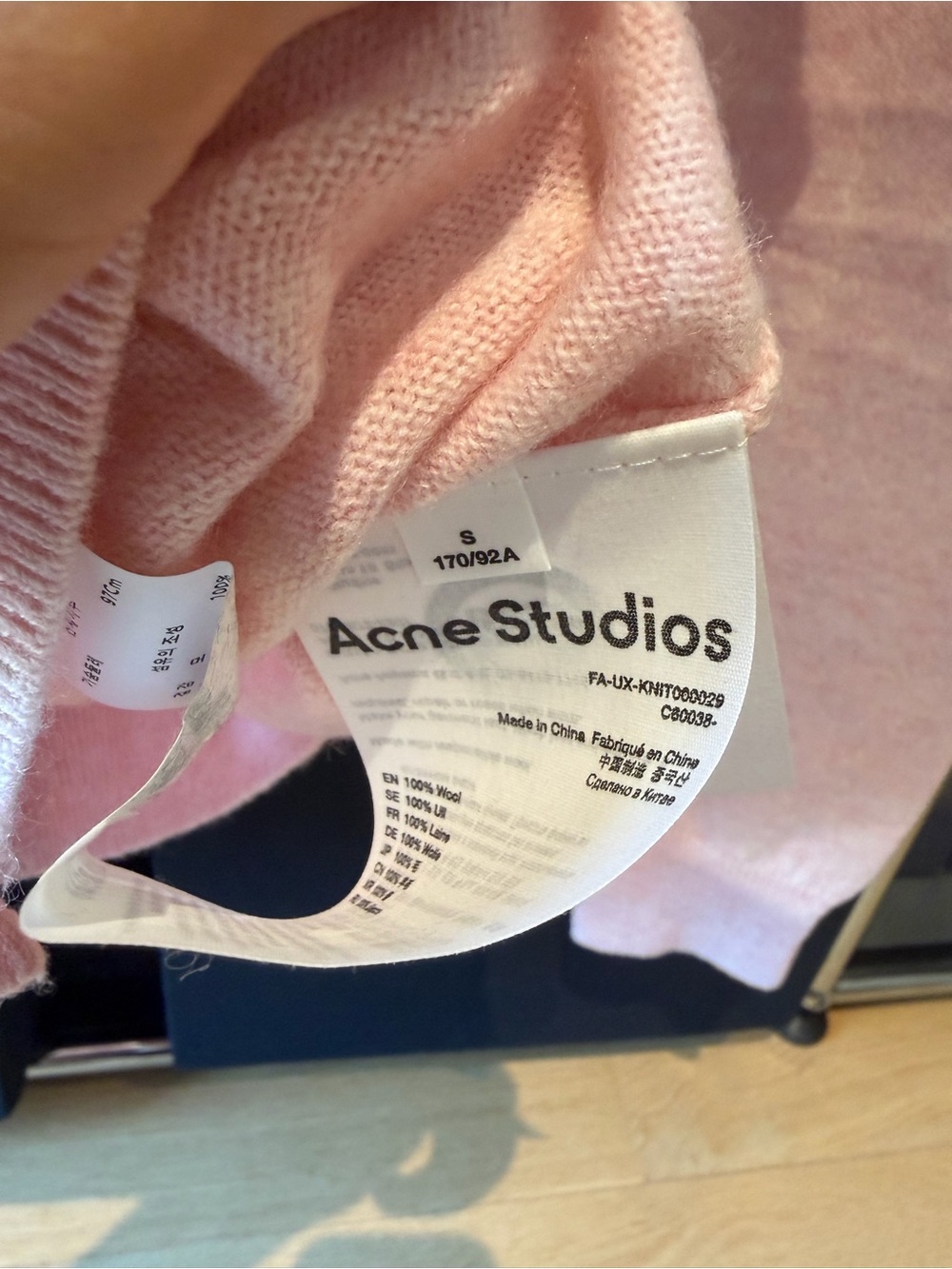 Acne Studio Pink Button-Front V-Neck Cardigan - Picture 3 of 3